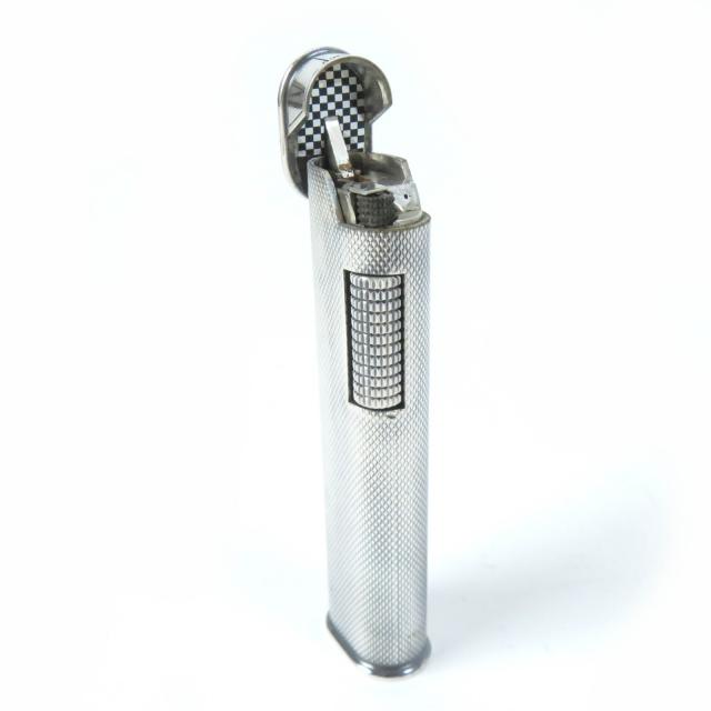 外装良品☆Dunhill ダンヒル スリム 総柄 ローラー式 ガス ライター シルバー スイス製 メンズ 着火不可_4