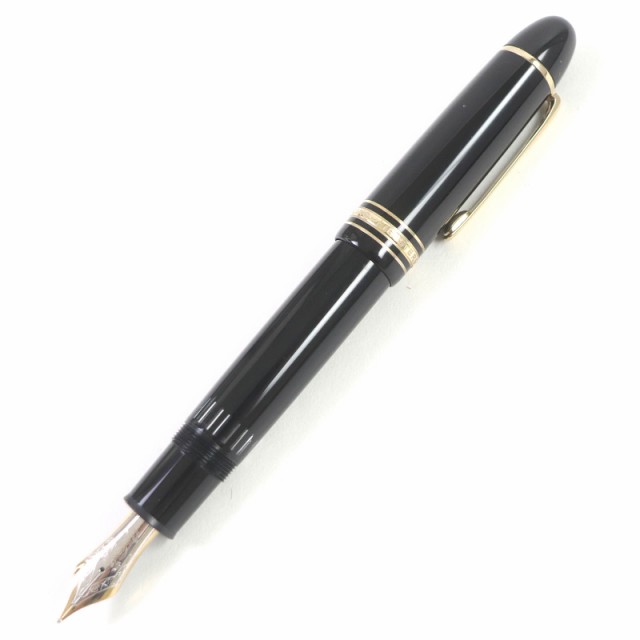 美品□MONTBLANC モンブラン No.149 ペン先K14 Bニブ マイスターシュテュック キャップ式 万年筆 ブラック ゴールド ドイツ製 メンズ