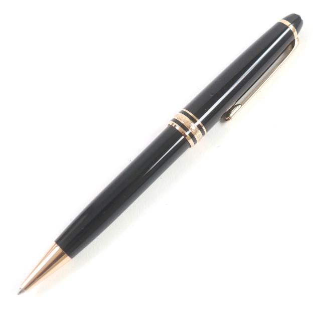 美品□MONTBLANC モンブラン マイスターシュテュック ツイスト式 ボールペン ブラック レッドゴールド ドイツ製 メンズ 筆記確認済み