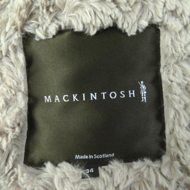 美品△マッキントッシュ グランデ ロゴボタン フード付き 裏ボア キルティングコート ベージュ系 34 英国製 正規品 レディース_7