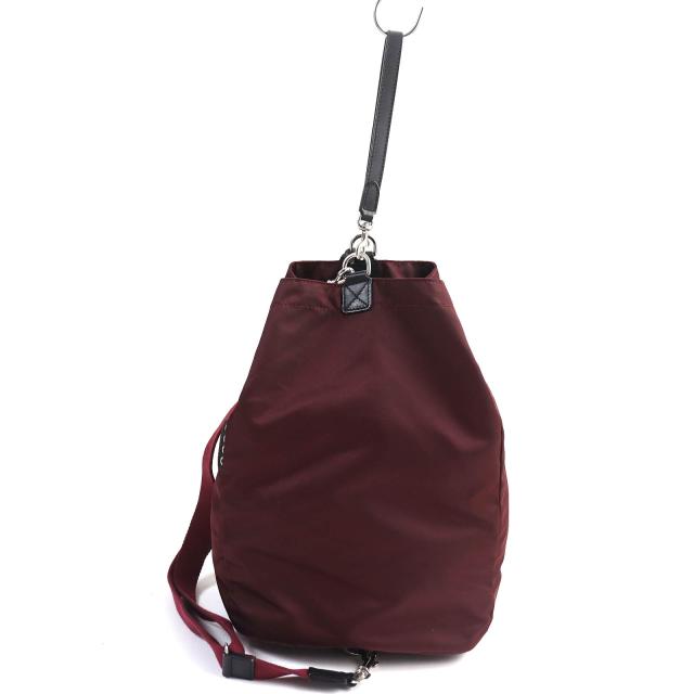 極美品△Felisi フェリージ 21/48/DS09 レザー使い 2WAY ナイロン ショルダーバッグ ボルドー イタリア製 レディース 軽量 オススメ◎
