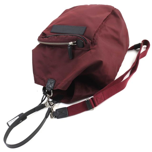 極美品△Felisi フェリージ 21/48/DS09 レザー使い 2WAY ナイロン ショルダーバッグ ボルドー イタリア製 レディース 軽量 オススメ◎