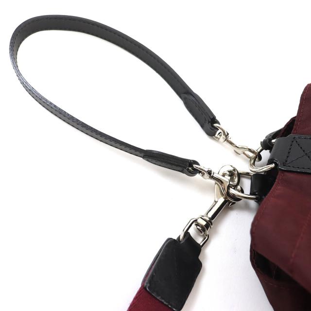 極美品△Felisi フェリージ 21/48/DS09 レザー使い 2WAY ナイロン ショルダーバッグ ボルドー イタリア製 レディース 軽量 オススメ◎