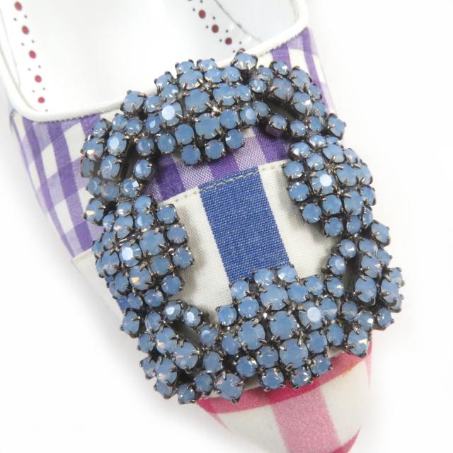 美品☆MANOLO BLAHNIK マノロブラニク ハンギシ パッチワーク パンプス 