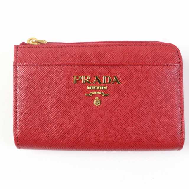 未使用品☆PRADA プラダ 1PP122 SAFFIANO METAL ロゴ金具付 サフィアーノレザー キーケース コインケース レッド 箱付き 伊製 レディース