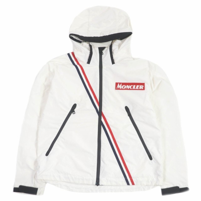 美品□MONCLER モンクレール 2019年製 TRAKEHNER トリコロール WZIP パーカー ブルゾンジャケット ナイロンジャケット ホワイト 2 正規品