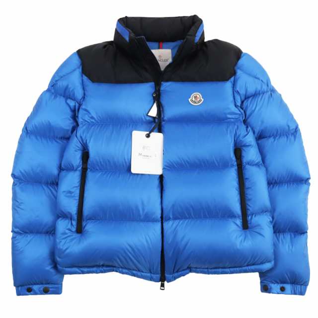 未使用品●MONCLER モンクレール 2022年製 1A00147 PEUPLIER ロゴワッペン付き ショートダウンジャケット ブルー 3 正規品 メンズ