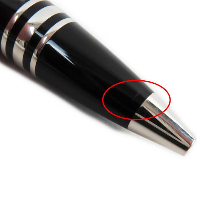 良品●MONTBLANC モンブラン スターウォーカー ホワイトスター ツイスト式 ボールペン ブラック シルバー ドイツ製 メンズ 筆記確認済み ボールペン