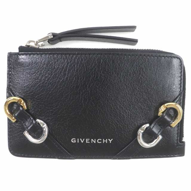 美品□GIVENCHY ジバンシィ BB60LSB1Q7-001 ヴォワイユー レザー ジップ付きカードホルダー ブラック 箱付き イタリア製