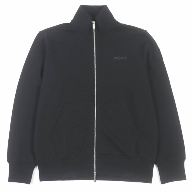 極美品□MONCLER モンクレール 2023年製 MAGLIA APERTA CON ZIP コットン ジャージ トラックジャケット ブラック XL 正規品 メンズ