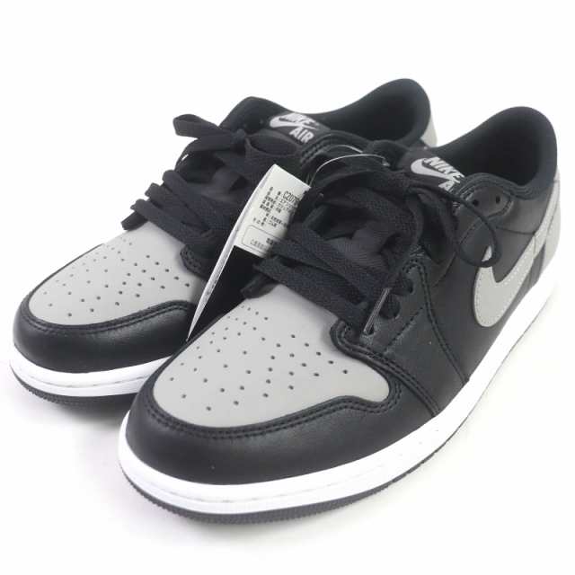 未使用品□NIKE ナイキ CZ0790-003 AIR JORDAN 1 RETRO LOW OG Shadow レザー ローカットスニーカー ブラック ミディアムグレー 27 箱付