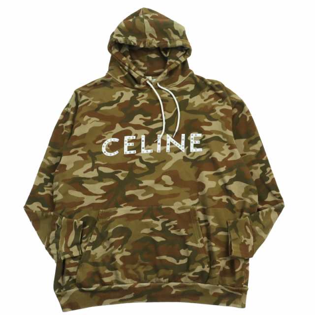 【ドンドン見直し】良品●CELINE セリーヌ 22SS 2Y676247Q Hoodie In Cotton Fleece With Studs スタッズフーディパーカー L 正規品