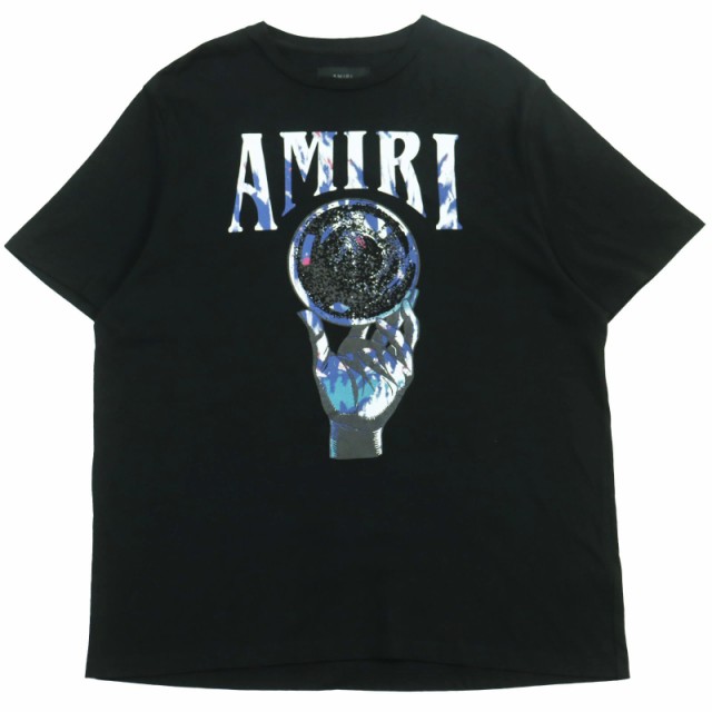 【ドンドン見直し】美品●AMIRI アミリ 23SS PS23MJG007001 クリスタルボールプリント 半袖Ｔシャツ ブラック 42 伊製 正規品 メンズ