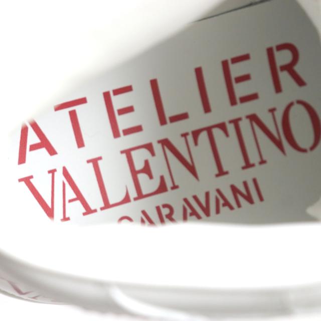 未使用品▼VALENTINO ヴァレンティノ ATELIER アトリエ ロゴ入り レザー ハイカットスニーカー ホワイト レッド 40 保存袋付き メンズ_9