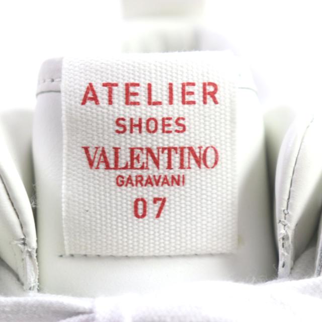 未使用品▼VALENTINO ヴァレンティノ ATELIER アトリエ ロゴ入り レザー ハイカットスニーカー ホワイト レッド 40 保存袋付き メンズ_7