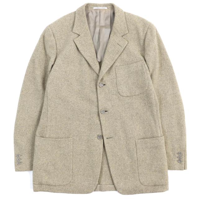 良品△Ermenegildo Zegna エルメネジルド ゼニア SOFT カシミヤ100％ シングル ツイードジャケット ベージュ 52 正規品 メンズ