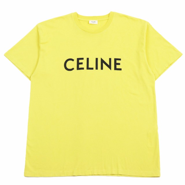 良品●CELINE セリーヌ 21SS 2X681501F フロントロゴプリント ショートスリーブ 半袖Tシャツ イエロー M イタリア製 正規品 メンズ