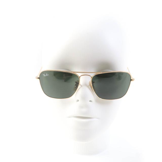 未使用品★Ray-Ban レイバン RB3136 CARAVAN ダブルブリッジ メタルフレーム サングラス ゴールド マーブル 55□15 伊製 レディースの通販は