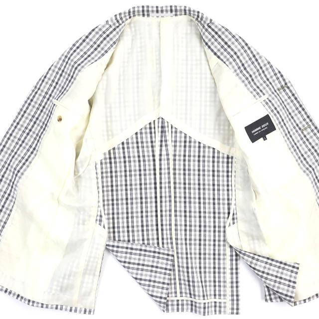 美品△COMME des GARCONS HOMME DEUX コム デ ギャルソン オム ドゥ DC-J056 リネン混 チェック シングル テーラードジャケット L 正規品_2