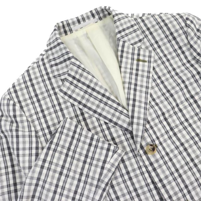 美品△COMME des GARCONS HOMME DEUX コム デ ギャルソン オム ドゥ DC-J056 リネン混 チェック シングル テーラードジャケット L 正規品_3