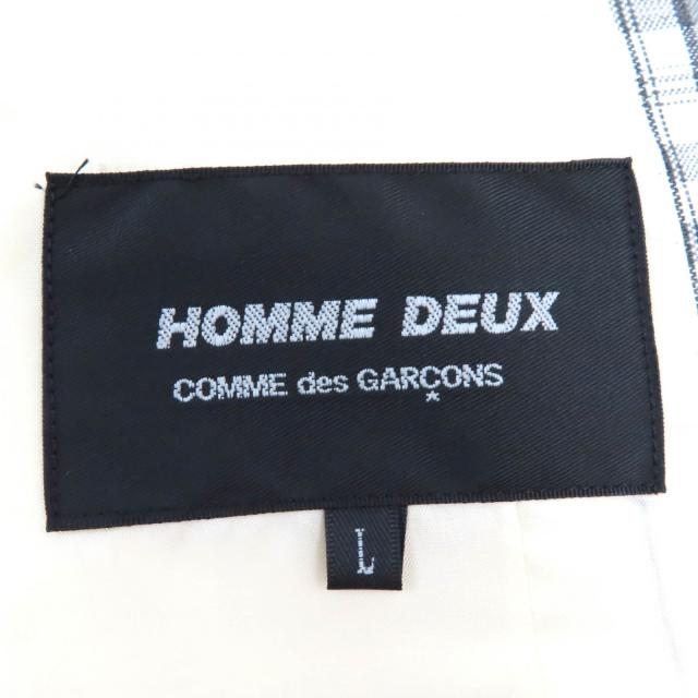 美品△COMME des GARCONS HOMME DEUX コム デ ギャルソン オム ドゥ DC-J056 リネン混 チェック シングル テーラードジャケット L 正規品_5