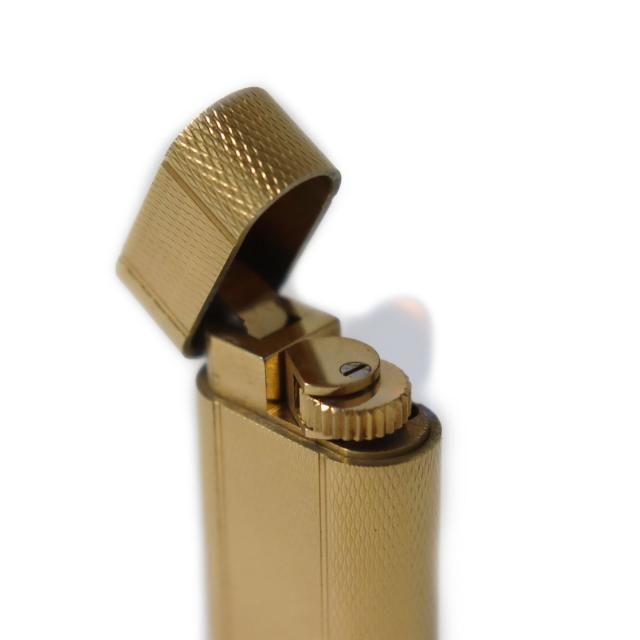 良品●Cartier カルティエ オーバル 総柄 ローラー式 喫煙グッズ ガスライター ゴールド メンズおすすめ◎ 着火確認済み