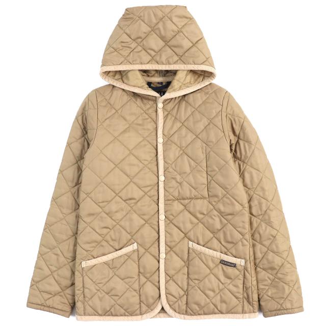 極美品△LAVENHAM ラベンハム LVH-16-BP ロゴボタン コーデュロイ使い フーデッド キルティング ジャケット ベージュ 36 正規品 メンズの通販は