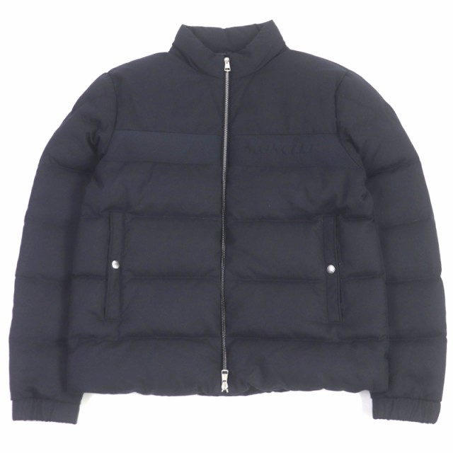 美品□MONCLER モンクレール 20-21AW JAUDY GIUBBOTTO ウール WZIP ダウンジャケット パフィージャケット ネイビー 4 正規品 メンズ