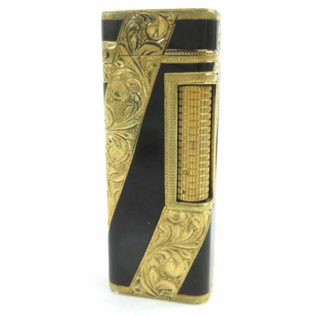 良品△Roy King Dunhill ロイキング ダンヒル アウタージャケット ラッカー 18K ローラー式 ガスライター 重量95.78g メンズ 着火確認済