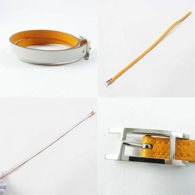 美品◎HERMES エルメス ビーアピドゥブルトゥール シルバー金具 2連  