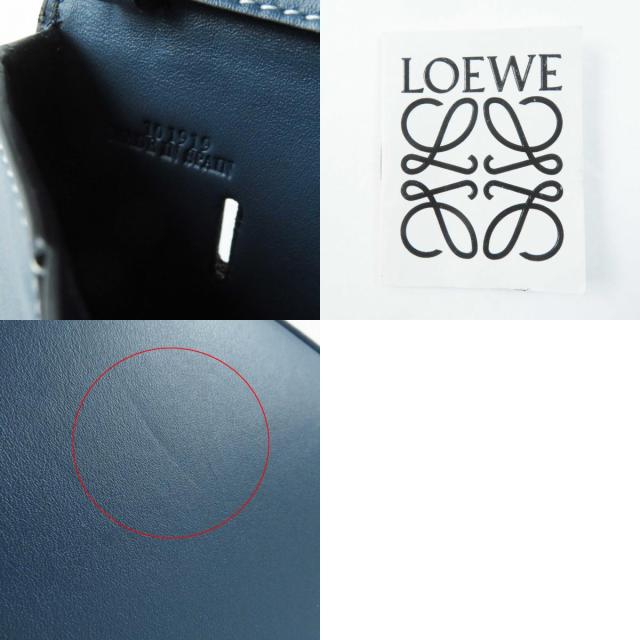 美品◎LOEWE ロエベ アナグラム型押し ヒールポーチ／斜め掛け レザー
