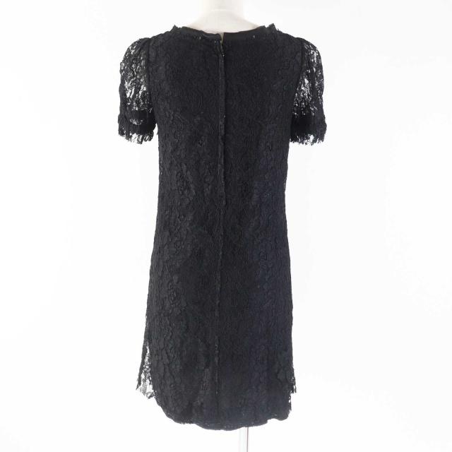美品◎DOLCE&GABBANA ドルチェ＆ガッバーナ F6X77T／FLMP9-E シルク混 総レース 半袖 ワンピース／ドレス ブラック 36 イタリア製 正規品_3