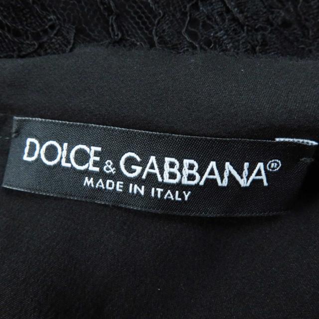 美品◎DOLCE&GABBANA ドルチェ＆ガッバーナ F6X77T／FLMP9-E シルク混 総レース 半袖 ワンピース／ドレス ブラック 36 イタリア製 正規品_6