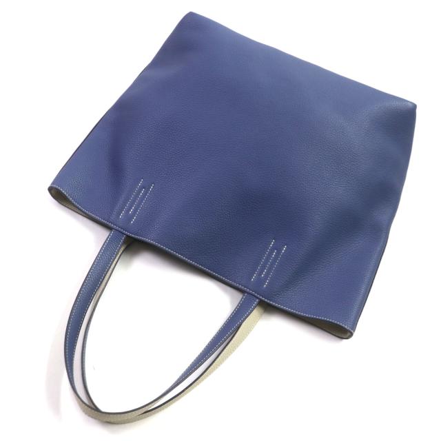 極美品▽HERMES エルメス ドゥブルセンス45 ブルーブライトン べトン 