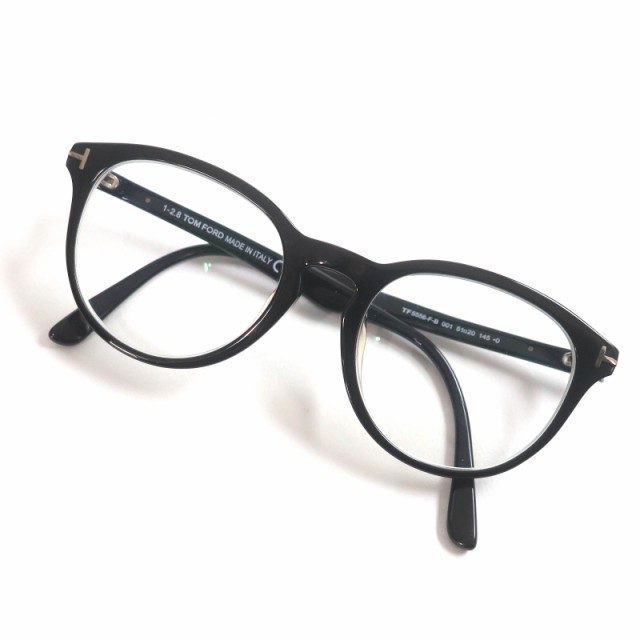 美品□TOM FORD トムフォード TF5556 ボストンフレーム メガネ 眼鏡 アイウェア ブラック 51□20-145 度入り 箱・ケース付き イタリア製