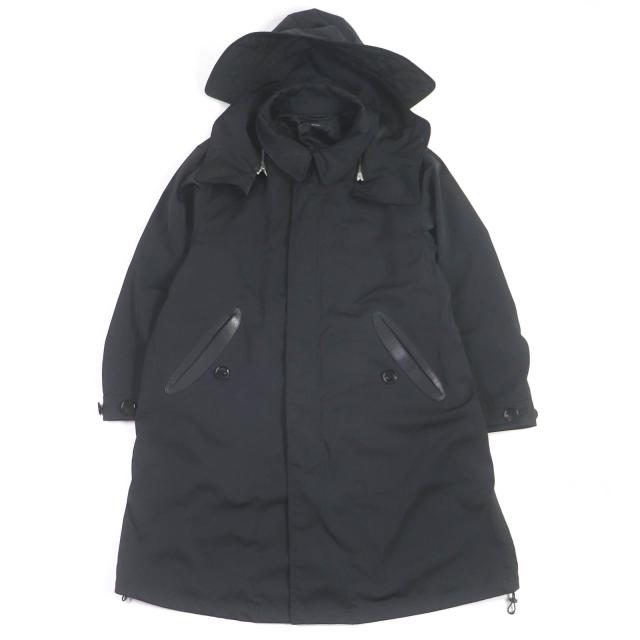 美品□TOM FORD トムフォード TFO637 WZIP レザーパイピング フーデッド ナイロンコート モッズコート ブラック 50 イタリア製 正規品の通販は