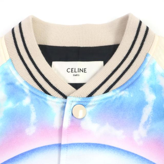 極美品▽CELINE セリーヌ 2V28H353Q Teddy Jacket With Satin Artist 