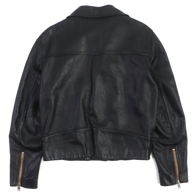 極美品▼CELINE セリーヌ 20SS 2E467297D エディ期 ウォッシュド カーフスキン ライダースジャケット ブラック 48 正規品 メンズ_2