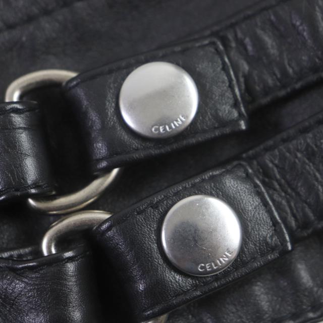 極美品▼CELINE セリーヌ 20SS 2E467297D エディ期 ウォッシュド カーフスキン ライダースジャケット ブラック 48 正規品 メンズ_5