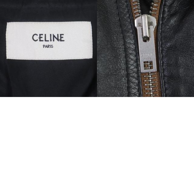極美品▼CELINE セリーヌ 20SS 2E467297D エディ期 ウォッシュド カーフスキン ライダースジャケット ブラック 48 正規品 メンズ_9