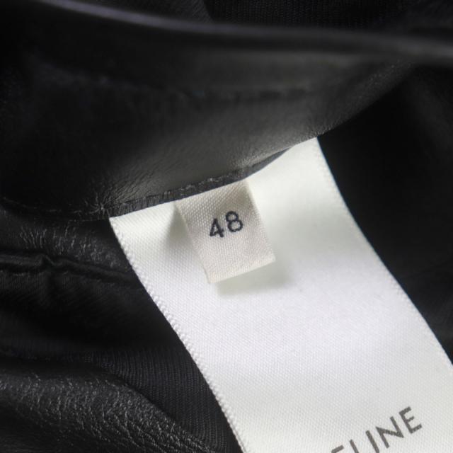 極美品▼CELINE セリーヌ 20SS 2E467297D エディ期 ウォッシュド カーフスキン ライダースジャケット ブラック 48 正規品 メンズ_6