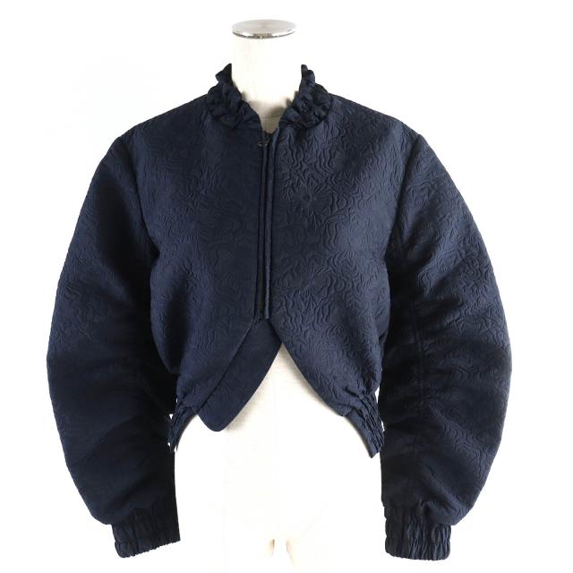 極美品△CECILIE BAHNSEN セシリーバンセン 2023年製 DENICE JACKET クロップド丈 ボンバージャケット ブルゾン ネイビー UK6/US2 正規品の通販は
