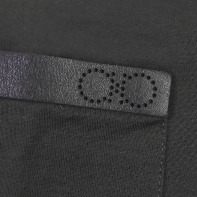 美品▼サルヴァトーレフェラガモ パンチングガンチーニ レザートリミング クルーネック ハーフスリーブ 半袖Ｔシャツ M 正規品 メンズ 美品▽サルヴァトーレフェラガモ パンチングガンチーニ レザー