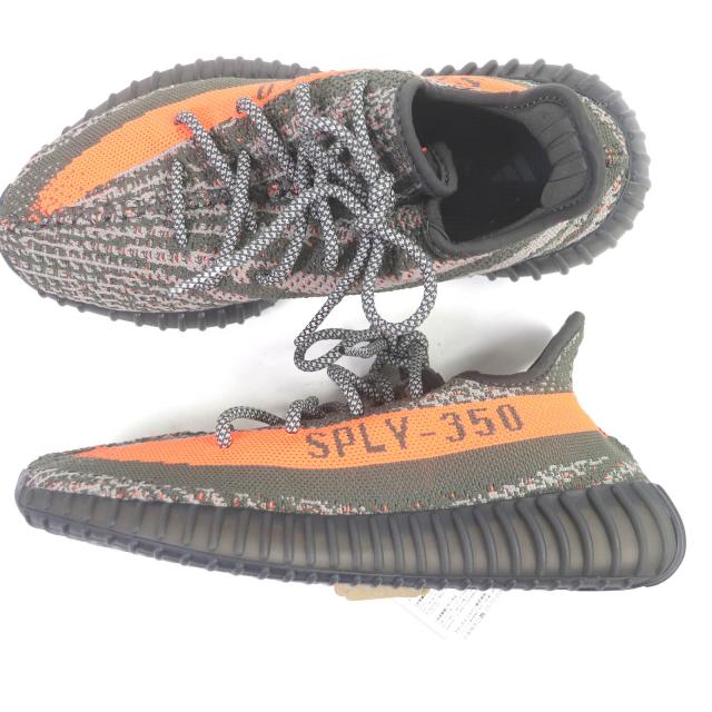 未使用品□adidas アディダス HQ7045 YEEZY BOOST 350 V2 イージーブースト ローカットスニーカー シューズ カーボン ベルーガ 25.5cm
