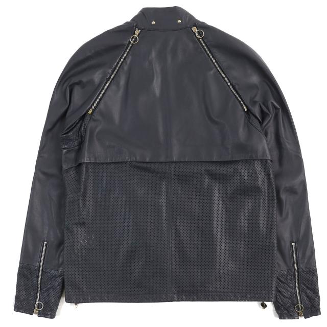 極美品！バルマン 羊革 フォックスファー 2way レザージャケット ブラック