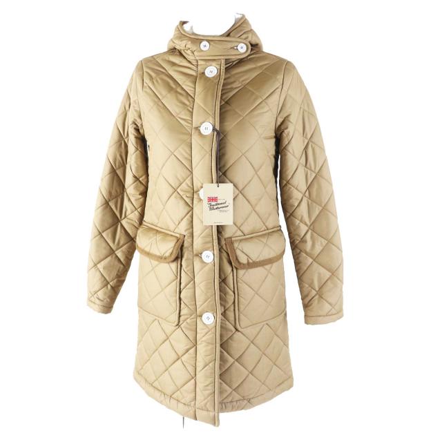 未使用品◎Traditional Weatherwear トラディショナルウェザーウェア 7182 GRANGE グランジ フード付き キルティング コート キャメル 42