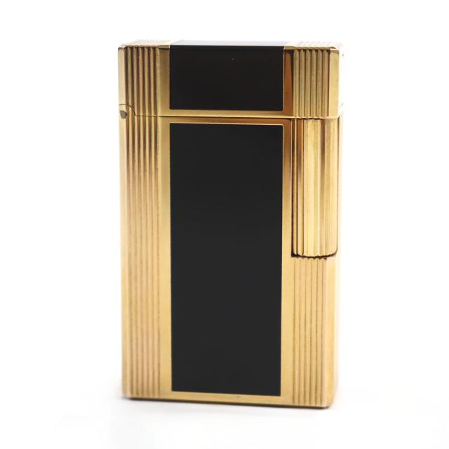 Dupont デュポン ライン1 ロング ラッカー ライター ブラックｘゴールド フランス製 ユニセックス 着火不可 訳ありの通販は