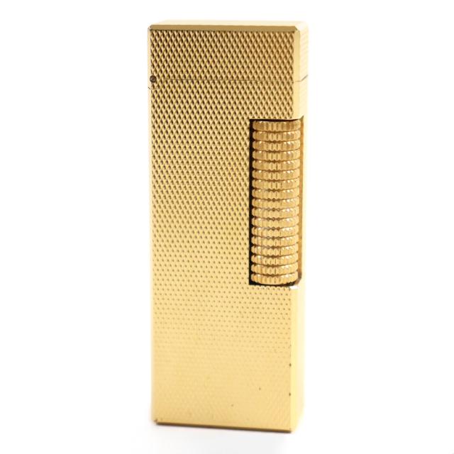 Dunhill ダンヒル スクエア ダイヤ柄 ローラー式 ライター ゴールド スウェーデン製 着火不可 訳あり