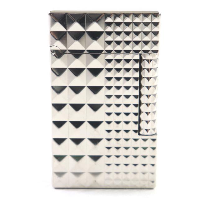 美品▼Dupont デュポン ライン2 スクエア ダイヤモンドヘッド ローラー式 ガスライター シルバー フランス製 　メンズ 着火確認済みの通販は 47,520円