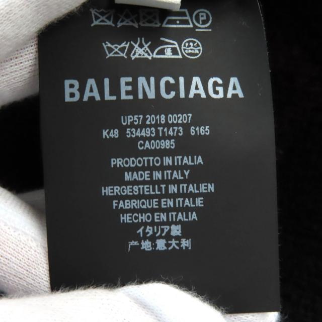 極美△BALENCIAGA バレンシアガ 534493 ALL OVER LOGO ウール ラウンドネック ロングスリーブ ニット セーター ボルドー M 正規品 メンズ_5